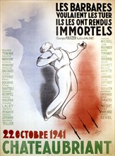 Affiche de Simo éditée en hommage aux fusillés de Châteaubriant