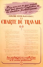 Gouvernement de Vichy. Charte du travail publiée le 26 octobre 1941