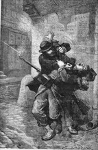 M. Pierre Tissié tuant un soldat qui avait voulu l'abattre, 1879