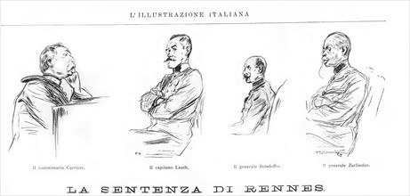 Affaire Dreyfus, le procès de Rennes (1899) in "l'Illustrazione Italiana"
