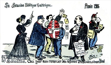 Carte postale satirique à propos des grèves