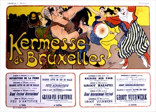 Affiche publicitaire de V. Mignot pour la kermesse de Bruxelles
