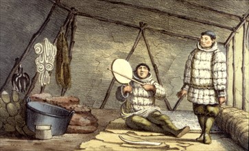 Eskimos, in "Picturesque journey around the world", with Baron Cuvier's descriptions and  Dr. Gall's observations. (Picture by Pierre Pitrou)