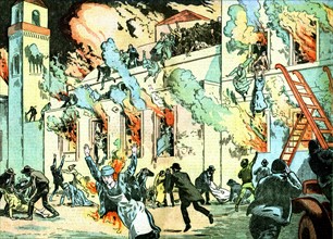 Incendie de l'hôpital de Cleveland où plus de 100 personnes ont trouvé la mort. du 2 juin 1929