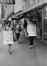 Black Americans demonstrating for the civil rights