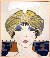 Femme avec un turban persan. in "Les choses de Paul Poiret" par Georges Lepape