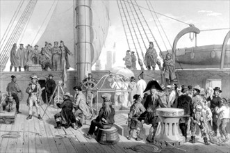 Crossing of the polar circle, January 19, 1840, in 'Journey to the South pole and Oceania'