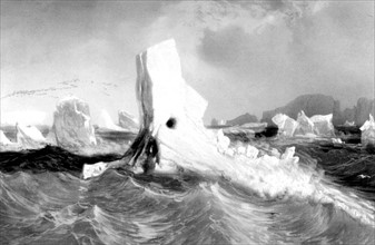 Remarkables icebergs near inaccessible islands, in  'Journey to the South pole and Oceania'