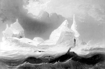 Vue d'une île de glace le 18 janvier 1840, in "Voyage au Pôle sud et dans l'Océanie"