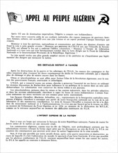 Tract du Parti communiste algérien : "Appel au peuple algérien", page 1