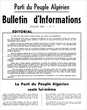 Tract du Parti du peuple algérien (P.P.A.), recto