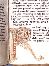Life of St. Colomban, Jumièges. f° 109: dropped initial "R"