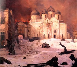 Kukryniksy, Le départ des nazis de Novgorod