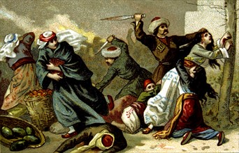 Massacre d'Arménie par les Turcs en 1894-1896. Arméniens égorgés à Ak-Hissar