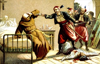 Massacre d'Arménie par les Turcs en 1894-1896. Mort du Révérend Père Franciscain Salvatore