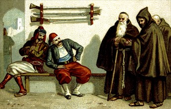 Massacre d'Arménie par les Turcs en 1894-1896. Les Révérends Pères Capucins de Malata faits prisonniers