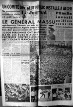 Guerre d'Algérie. Une du journal "Le Journal d'Alger"
