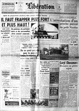 Guerre d'Algérie. Une du journal "Libération"