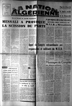 War in Algeria, Front page of the newspaper "La Nation algérienne"