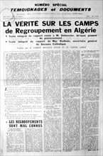 Guerre d'Algérie. Une du journal "Témoignages et documents sur la guerre d'Algérie"