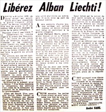 War in Algeria. Page 6 of the newspaper "L'Humanité",  about draft-dodgers