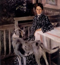 Kustodiev, Portrait de Yulia Kustodieva, la femme de l'artiste