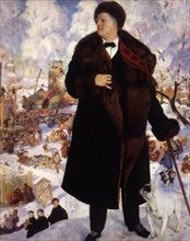 Kustodiev, Portrait de Fiodor Chaliapin