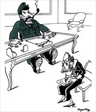 Caricature de Roger Roy contre Léon Blum et le front populaire