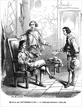 Les trois mousquetaires, Aramis, D'Artagnan et M. de Tréville