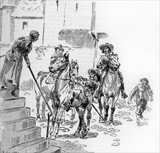 Illustration de R. de la Nézière. "Vingt ans après" (suite de "Les trois mousquetaires").
