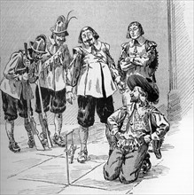 Illustration by R. de la Nézière. "Twenty Years After" (Sequel to "The Three Musketeers").