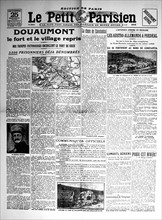 Une du journal "Le Petit Parisien". Reprise du fort et du village de Douaumont