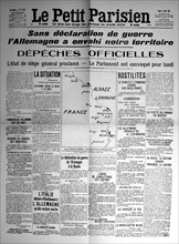 Une du journal "Le Petit Parisien".