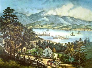 Lithographie de Currier and Ives, Les montagnes Cattskill