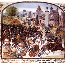 Siège de Newcastle par les Ecossais, in "Chroniques" de Jean Froissart (Vers 1337- Vers 1400)