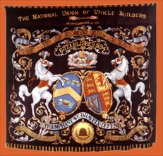 Bannière de l'association nationale des carrossiers fondée en 1834