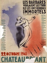 Affiche commémorant les fusillés de Châteaubriant, (Photo Pierre Pitrou)
