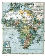 Map of Africa, in 'Africa' by  Sievers and Kahn