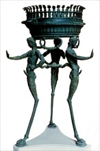Bronze, Tripod decorated with satyrs