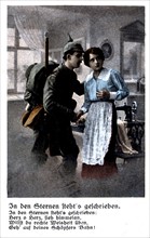 Carte postale trouvée sur un soldat allemand tué à Verdun