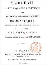Page de garde de "Tableau historique et politique des opérations militaires et civiles de Bonaparte"