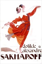 Affiche, Ballets russes, Clotilde et Alexandre Sakharoff