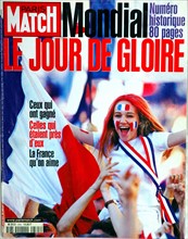 Une du journal "Paris Match". Après la victoire de la France à coupe du monde, le 23 juillet 1998