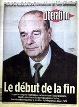 Une du Journal "Libération" après le résultat des élections régionales et cantonales