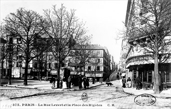 Carte postale, Rue Levert et place des Rigoles
