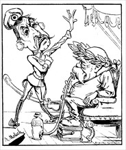 Caricature de B. Moloch dans le "Quotidien illustré". Les 80 ans de Bismarck