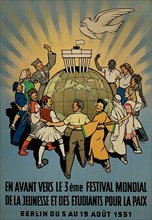 Affiche du Festival mondial de la Jeunesse et des Etudiants pour la Paix (1951)