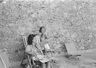 Jackie Kennedy. Summer 1962. Vacation in Ravello (Italy). Deckchair