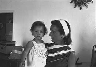 Jackie Kennedy. Summer 1962. Vacation in Ravello (Italy). Lee Radziwill and family