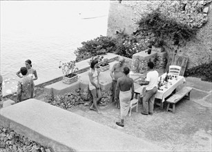 Jackie Kennedy. Summer 1962. Vacation in Ravello (Italy). With Gianni Agnelli